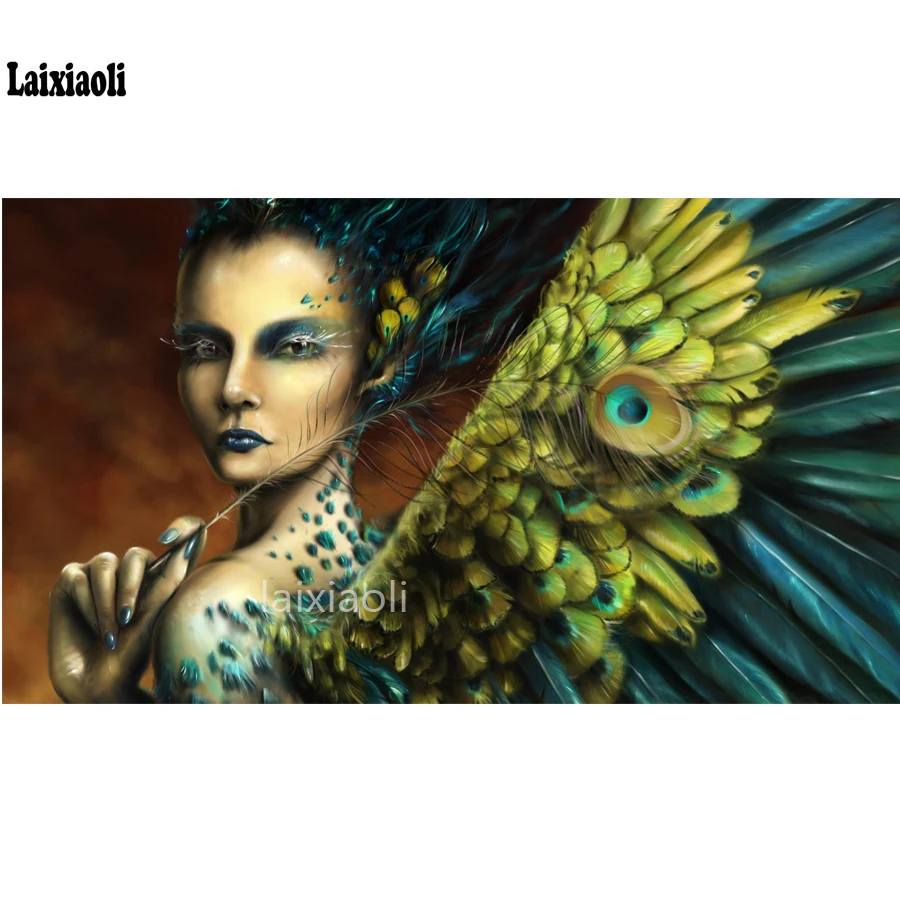 

Diy Diamond Painting Cross Stitch Kits abstract peacock queen Diamond Embroidery Needlework full Squareround Rhinestone wall art