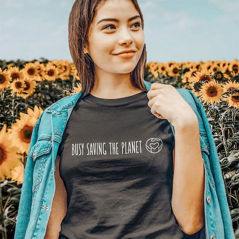 

Busy Saving The Planet Tee Funny T Shirt Women Letter Print Women Tshirt Graphic Tees Bee Kind Tops Save The Bees Tee Drop Ship