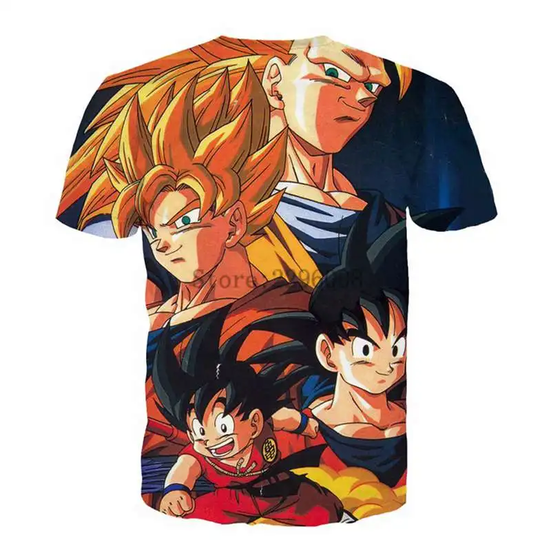 Son Goku Dragon Ball Z Super Saiyan Manga Anime Vegeta Trunks Gohan Mens Tshirt