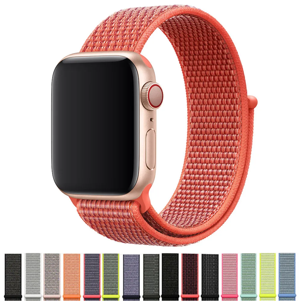 

Sport Woven Nylon Loop strap For Apple Watch band 40mm 44mm iwatch series 4/3/2/1 42mm 38mm wrist bracelet belt Replacement
