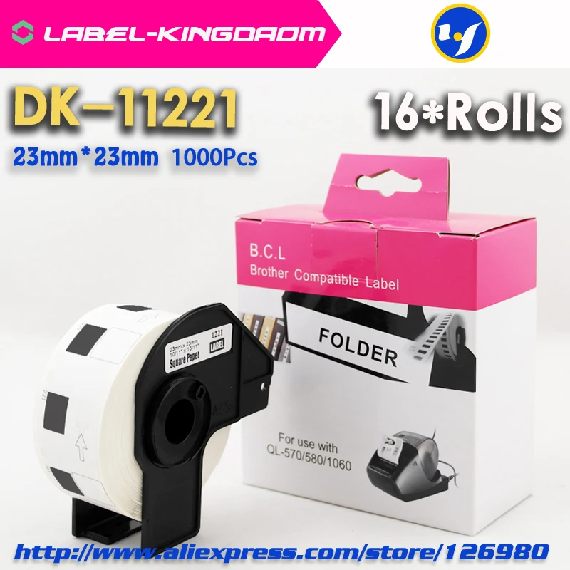 16 рулонов Generic DK-11221 этикетка 23*23 мм 1000 шт совместима с принтером Brother Label все