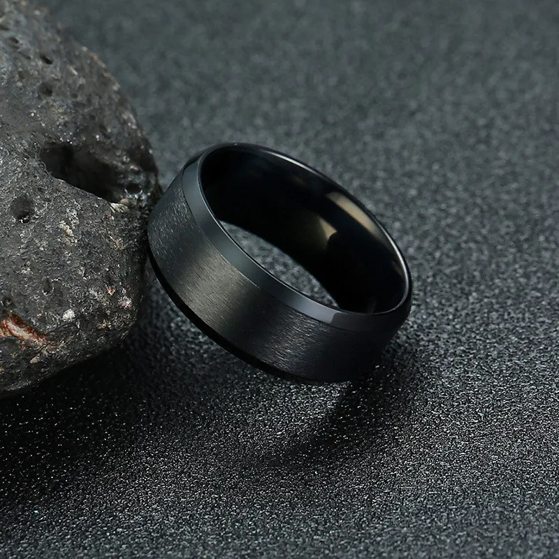 Modyle 2019 New Fashion 8mm Classic Ring For Men 316L Stainless Steel Jewelry Wedding Bands For Women