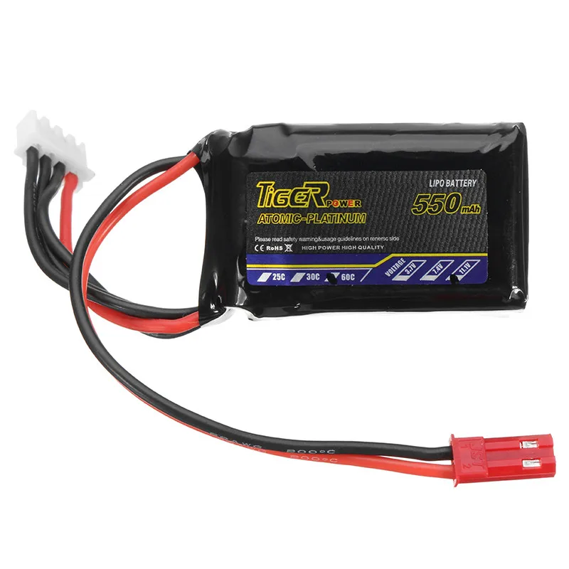 Tiger Power 11 1 В 550 мАч 60C 3S Lipo батарея JST вилка для RC FPV гоночная камера Дрон запасные