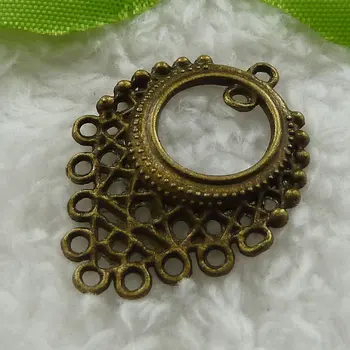 

120 pieces antique bronze earring connectors 33x24mm #1138