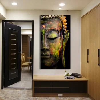 

1 Piece HD Printed Buddha Head Canvas painting Wall Picture for Living Room Home decor Free shipping CU-1656
