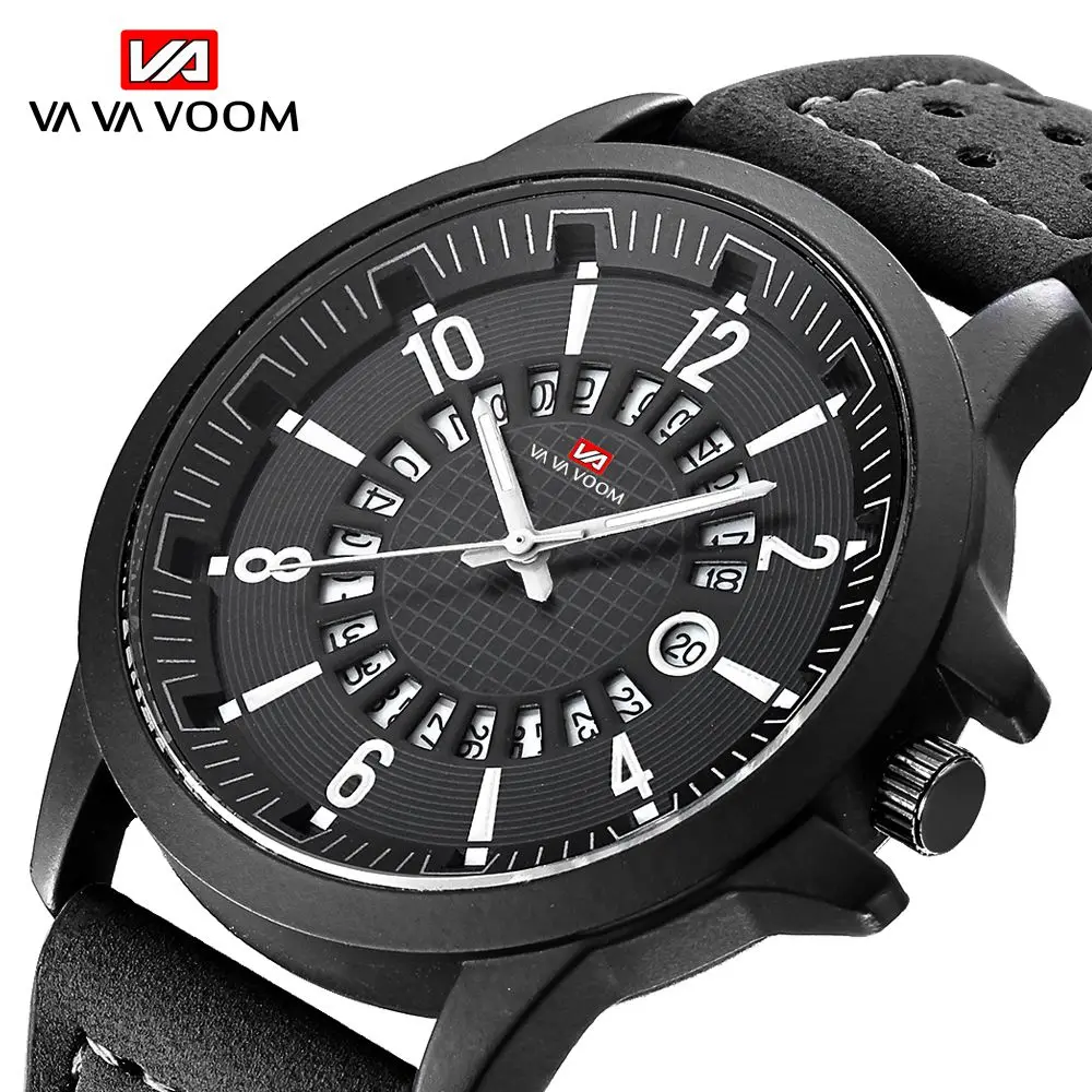 

Sports Military Watches Men 2019 Top Luxury Brand Fashion Creative Quartz Watch Leather Casual Waterproof Calendar Clock Male