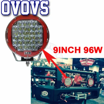 

12V 24V Red/Black 4X4 Accessories Offroad Light 9Inch 96w LED driving light for Jeep truck vehicle Lighting 1PCS