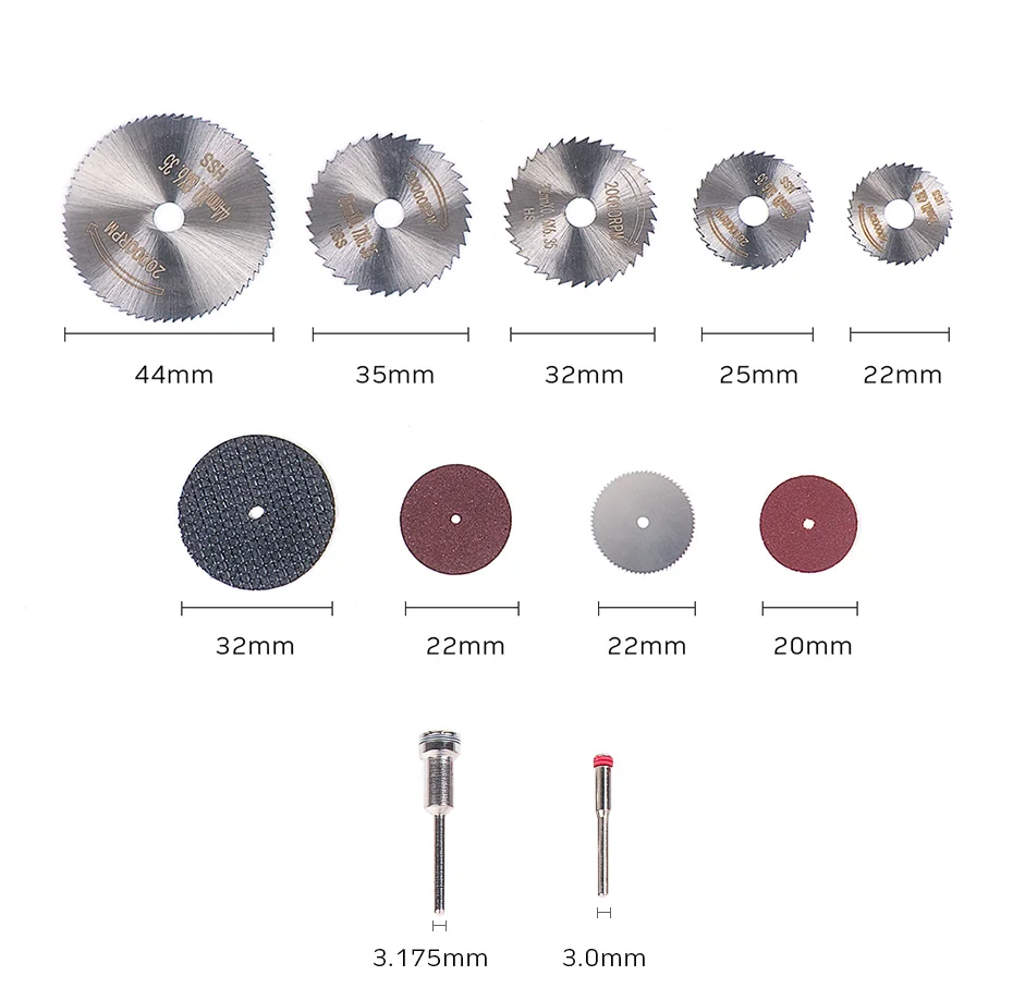 155 шт. роторный Электроинструмент подходит для отрезной диск из стали HSS dremel отрезное Колесо Мини дрель роторный инструмент Аксессуары