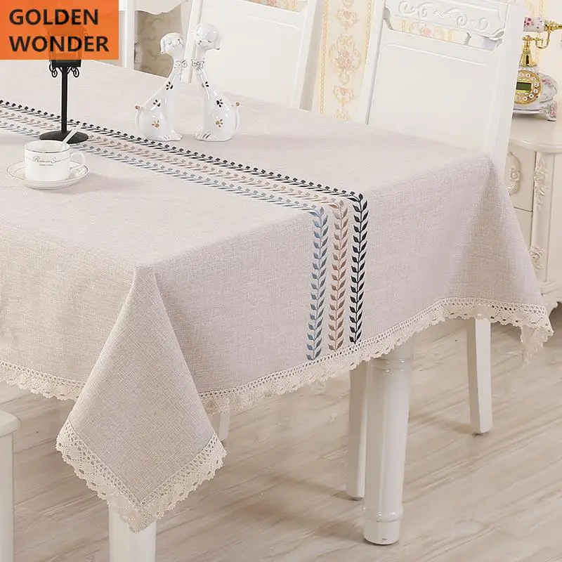 

European tablecloth Cotton And Linen Rectangular Simple Tea Table Cloth Household
