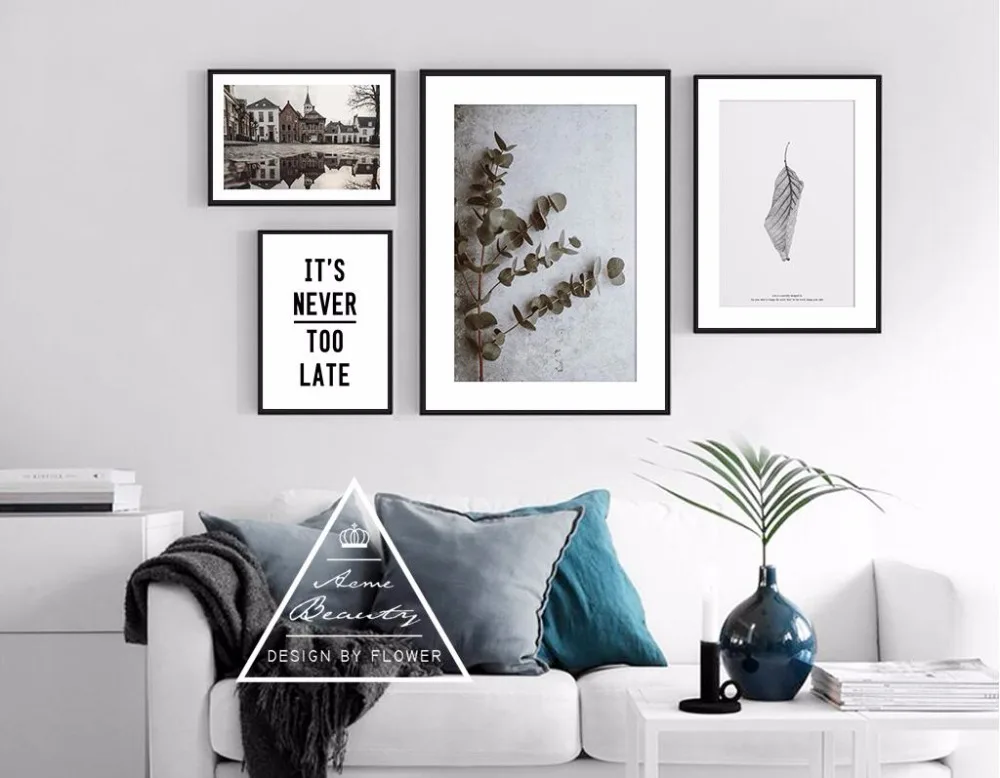 Nordic Deep Leaf Art landscape Canvas Poster Painting Modern Wall Picture Home Decoration 788 | Дом и сад