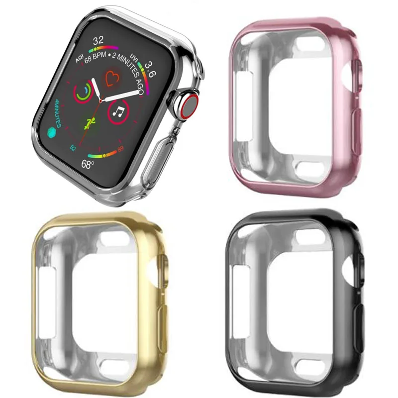 

Silicone TPU Soft Case Shell Protective Frame For Apple Watch Series 1/2/3/4 38mm 42mm 40mm 44mm Bumper Back Cover Protection