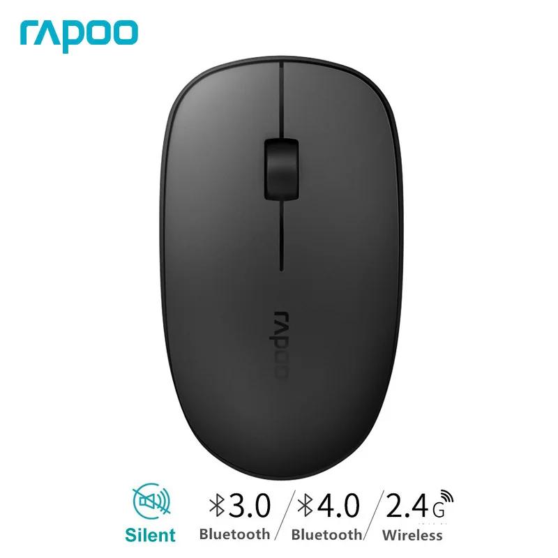 Оригинальная многорежимная тонкая беспроводная мышь Rapoo M200 Bluetooth с 1300DPI для