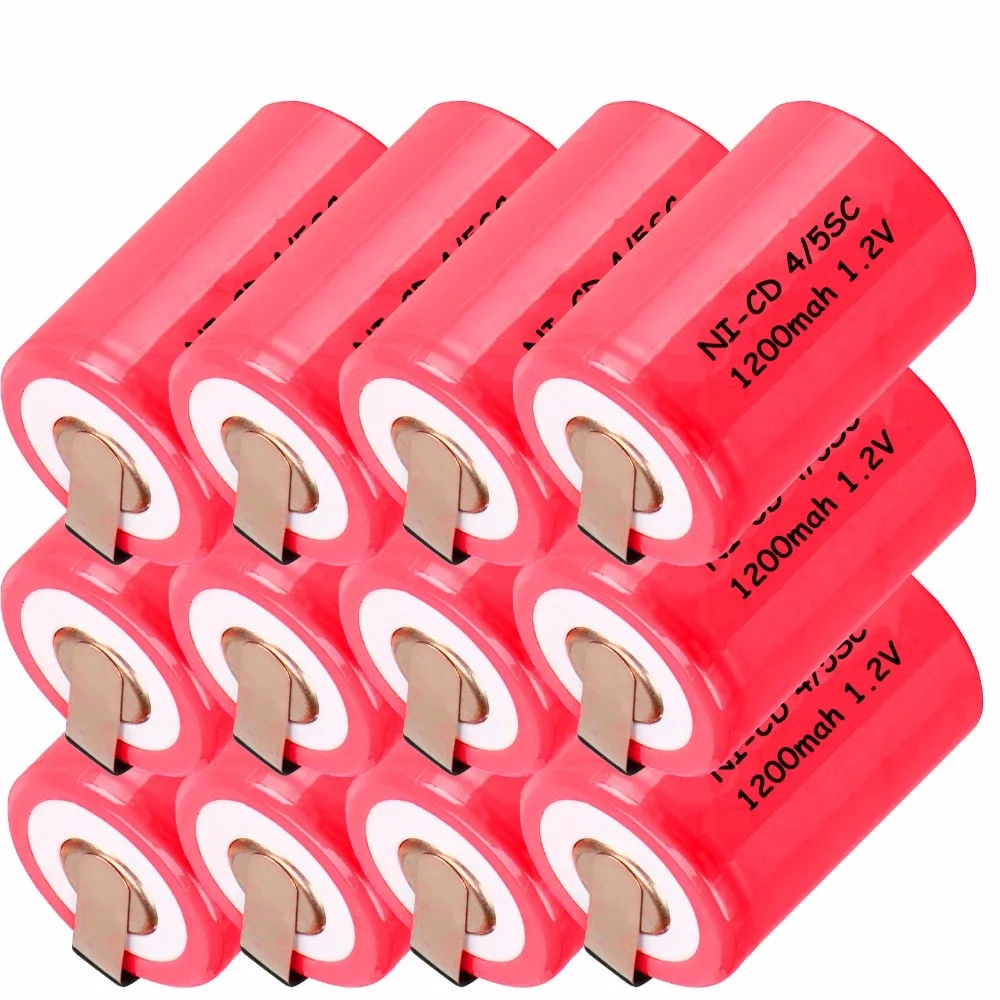 

yeckpowo 12 pcs 4/5SC battery electric drill screwdriver subc batteries For Makita power tool nicd 1.2v 1200mAh