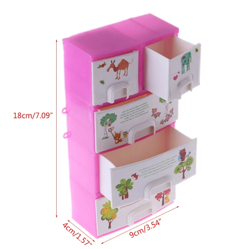 

New Printing Closet Wardrobe Cabinet For Barbie Doll Accessories Toys Y51E