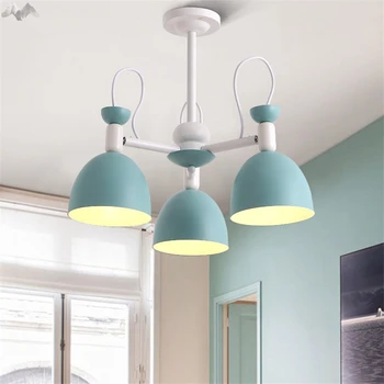 

JW_Nordic Modern Minimalist Lamps Iron Macarons Chandeliers Lights for Living Room Restaurant Children Bedroom Lighting Decor