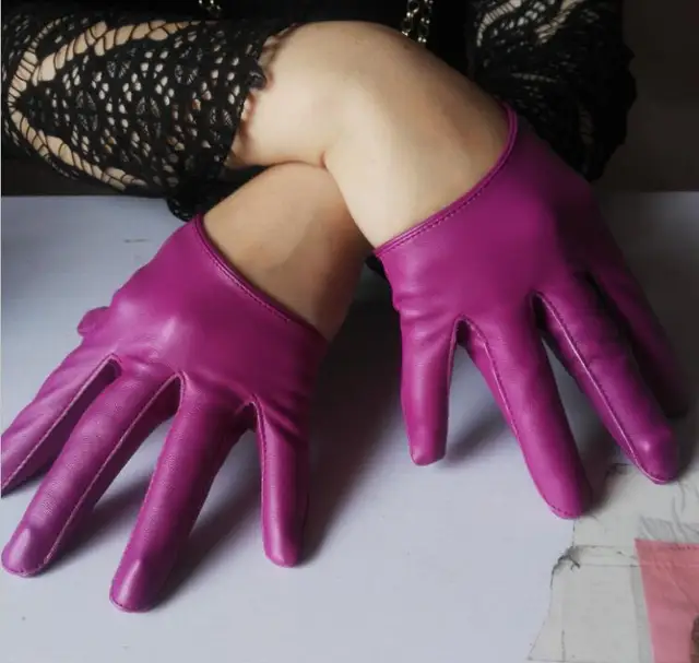 women's leather half palm gloves