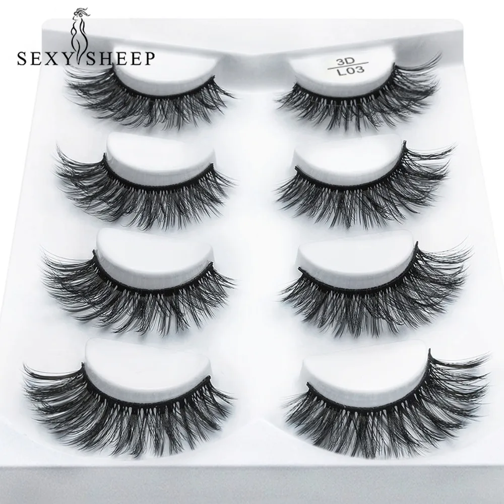 

2/4 Pair Natural long Mink Eyelashes 3D Mink Lashes Thick HandMade Full Strip Lashes Volume Soft Mink Lashes False Eyelashes