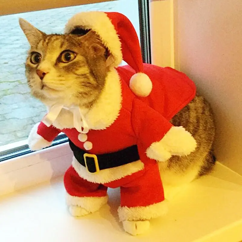 Christmas Cat Clothes Suit Winter Pet Clothes for Cat Costume Suit Warm