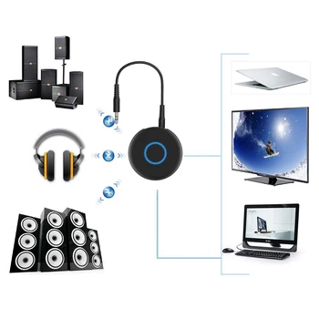 

BT4866 V5.0 Smart Bluetooth Adapter One for two of Bluetooth Receiver and Bluetooth Transmitter Support Call 3.5mm Divice