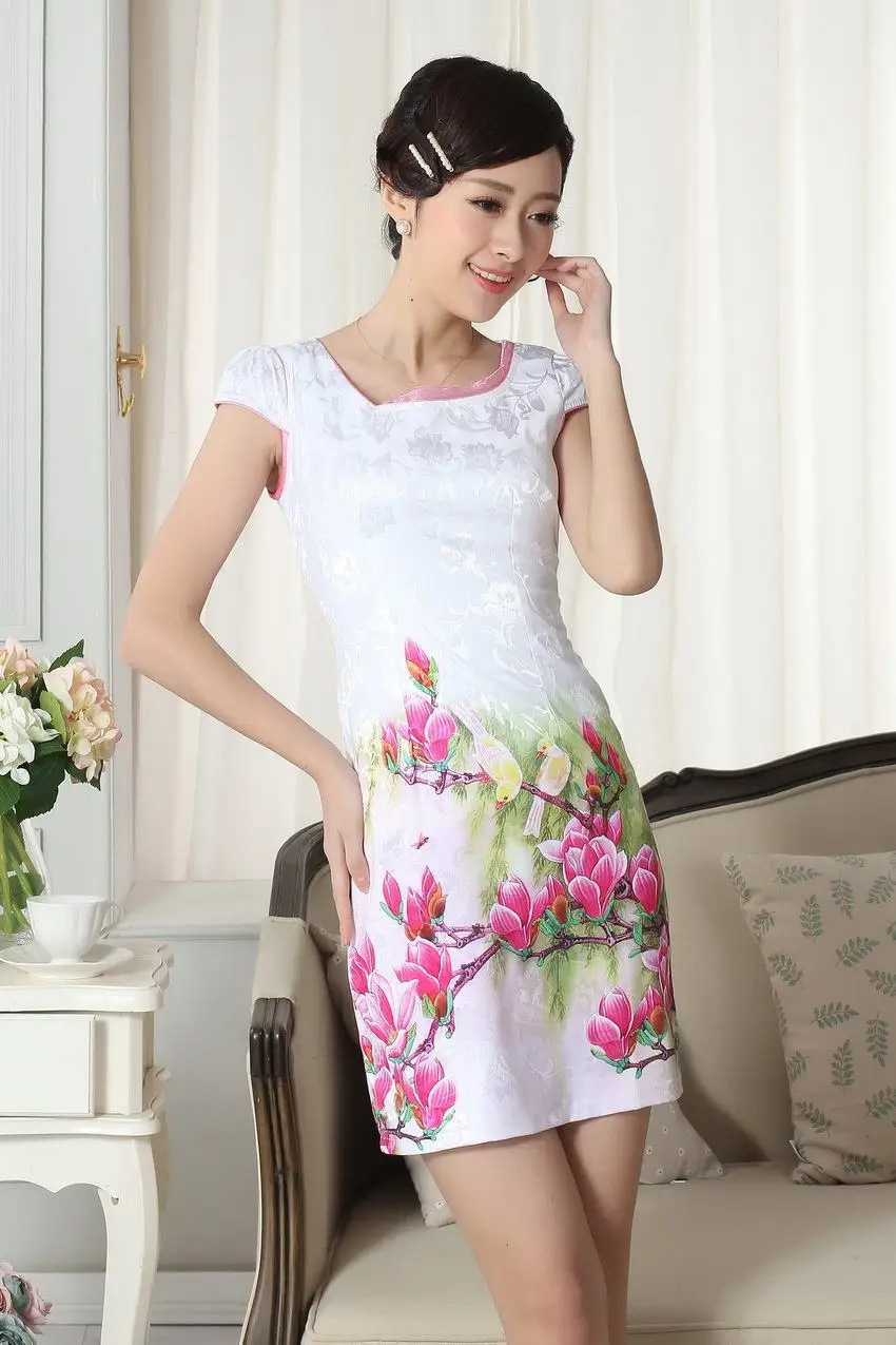 Шанхай история Новая Мода Qipao китайская женская одежда Cheong-sam платье Цветы смесь Хлопок Qipao 10 стиль - Цвет: D0306