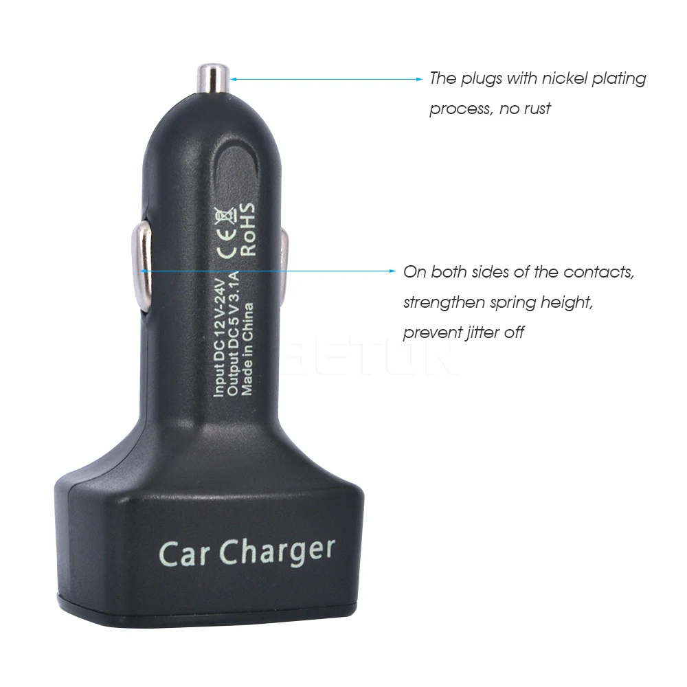 Автомобильное зарядное устройство kebidu 4 в 1 с двумя USB портами 5 В 3 А|Зарядные