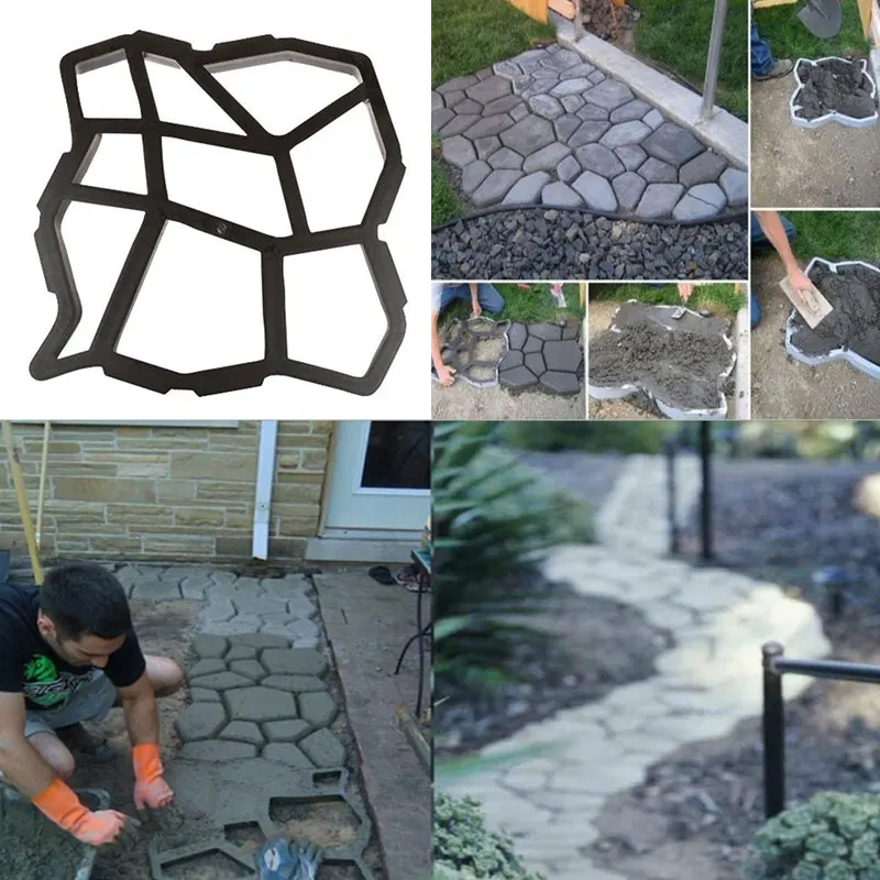 

DIY Plastic Path Maker Mold Manually Paving Cement Brick Stone Road Pavement Concrete Molds Tool for Garden Paving Accessory