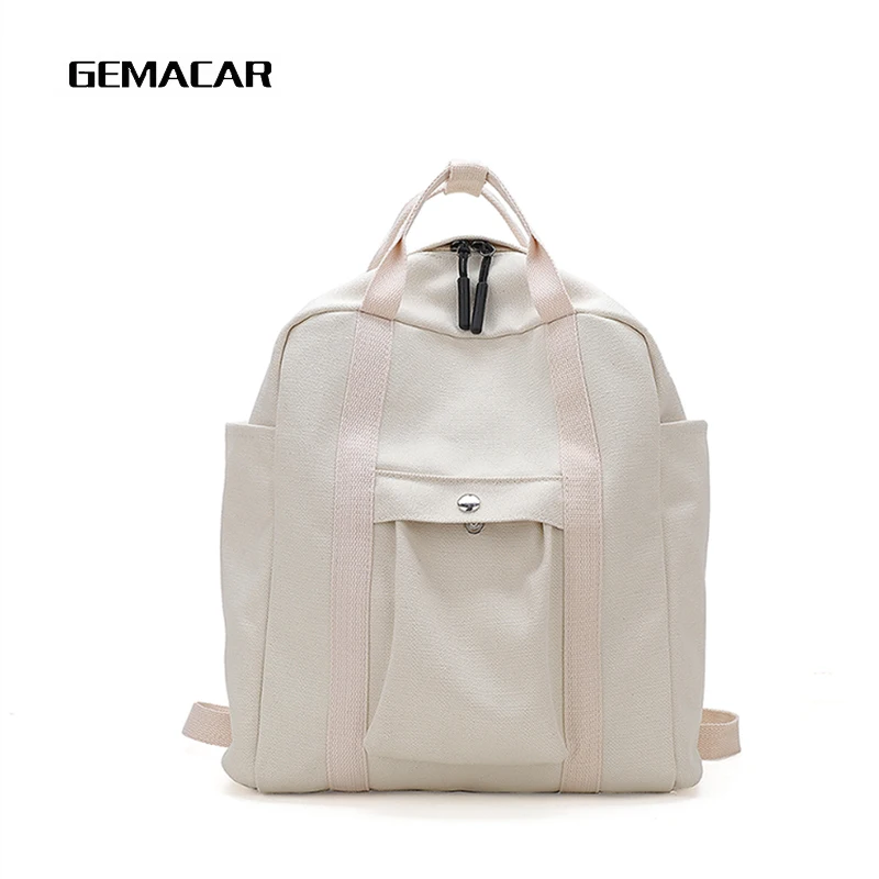 

Casual Backpack Female Simple Style Eenage Girls School Bags Solid Color bag Youth Bagpack Large Capacity Travel