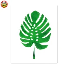 Цифровая картина маслом зеленый лист простой детский цвет основной практики