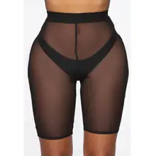 新しい女性ファッション網ショーツレギンスメッシュパンツビキニカバーアップ(China)