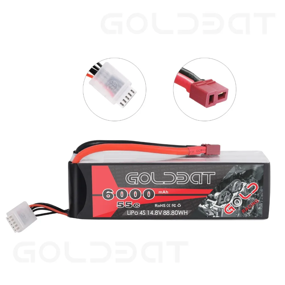 GOLDBAT 6000mAh lipo батарея 14,8 v 4S RC автомобиль 6000mAh lipo 55C батарея LiPo 14,8 v с штекером Deans для RC грузовика RC Heli самолета