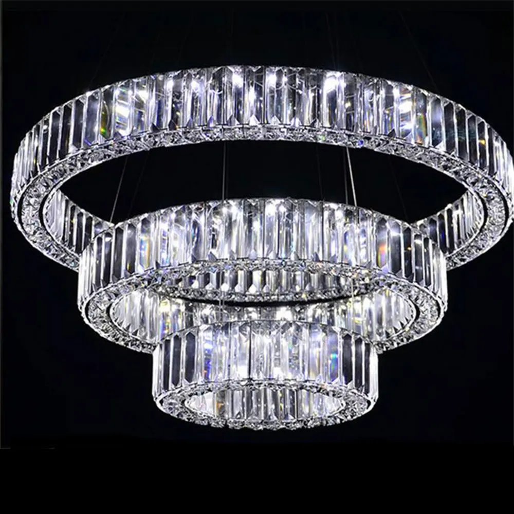 Ac100 240v d20cm zu d80cm drei seiten led kristall pendelleuchten 2017 neue ankunft moderne lange