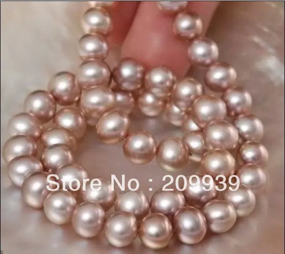 

hot sell new 8-9MM GENUINE NATURAL PINK PURPLE PEARL ROUND NECKLACE 18"
