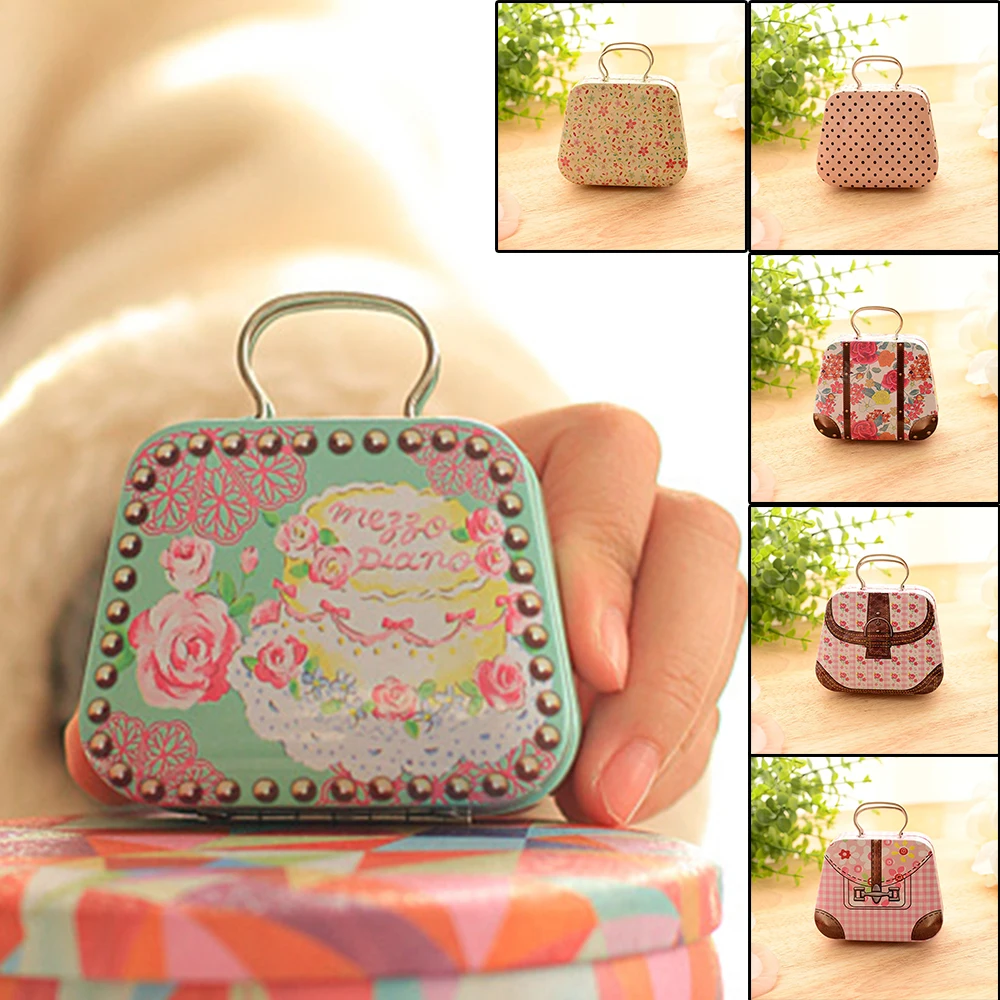 Mini Metal Box 6 Styles Handbag Shape Jewelry Marriage Candy Boxes