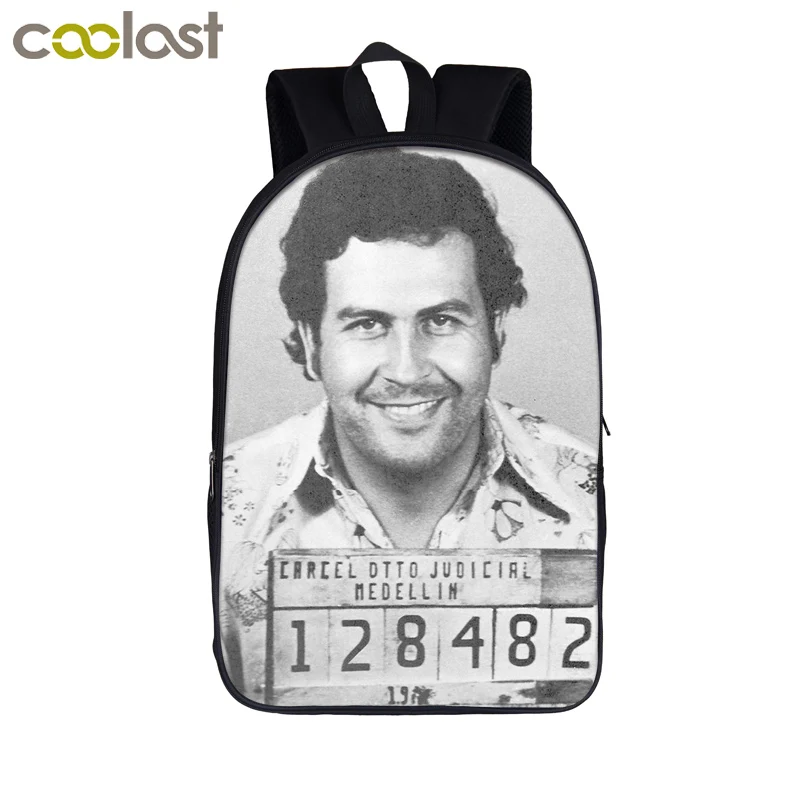 Narcos With Attitude/Pablo Escobar Narcos EL Patron Del Mal рюкзак для женщин и мужчин Дорожная сумка для подростков мальчиков и девочек школьные сумки - Цвет: 16duxiao01