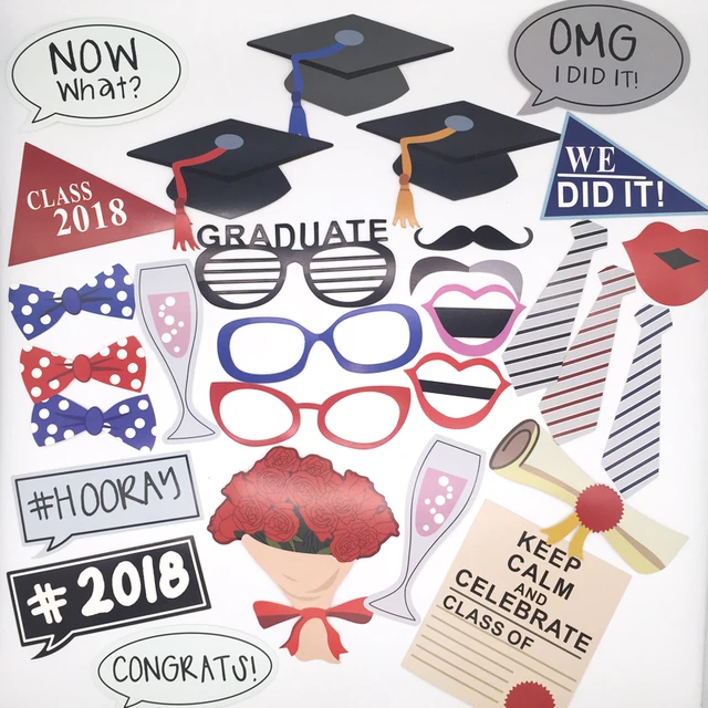 photo booth props graduation class of 2018 bachelor cap grad