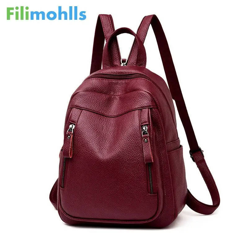 

High Quality Leather Backpack Woman New Arrival Fashion Female Backpack Chest Bag Large Capacity School Bag Women Bags S1703