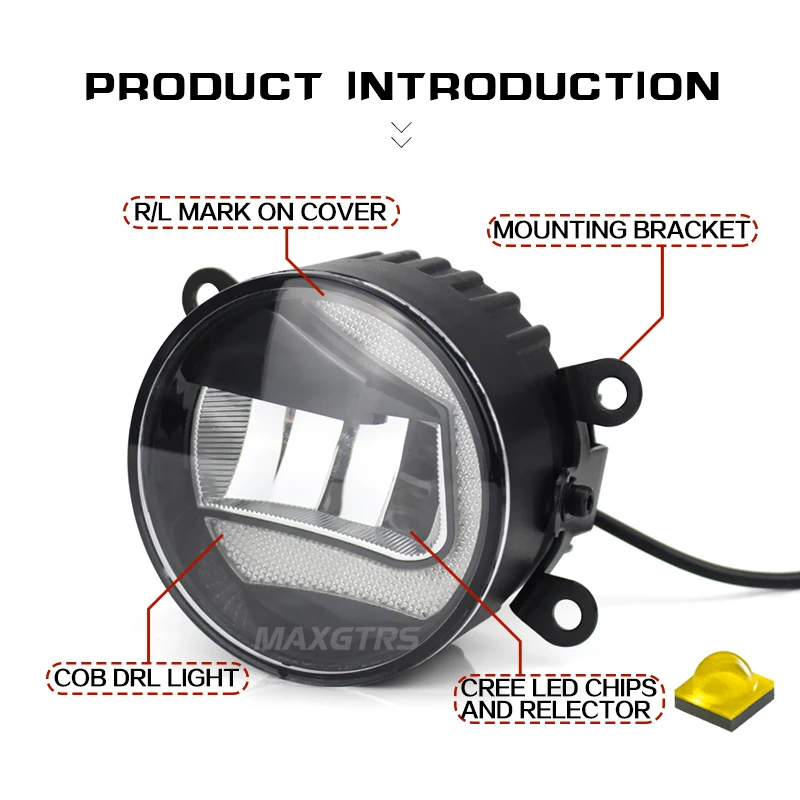 2x Универсальный 3,5 дюймов Автомобильный передний бампер DRL COB светодиодный противотуманный светильник s дневной ходовой светильник Противотуманные фары для Suzuki Focus Lens