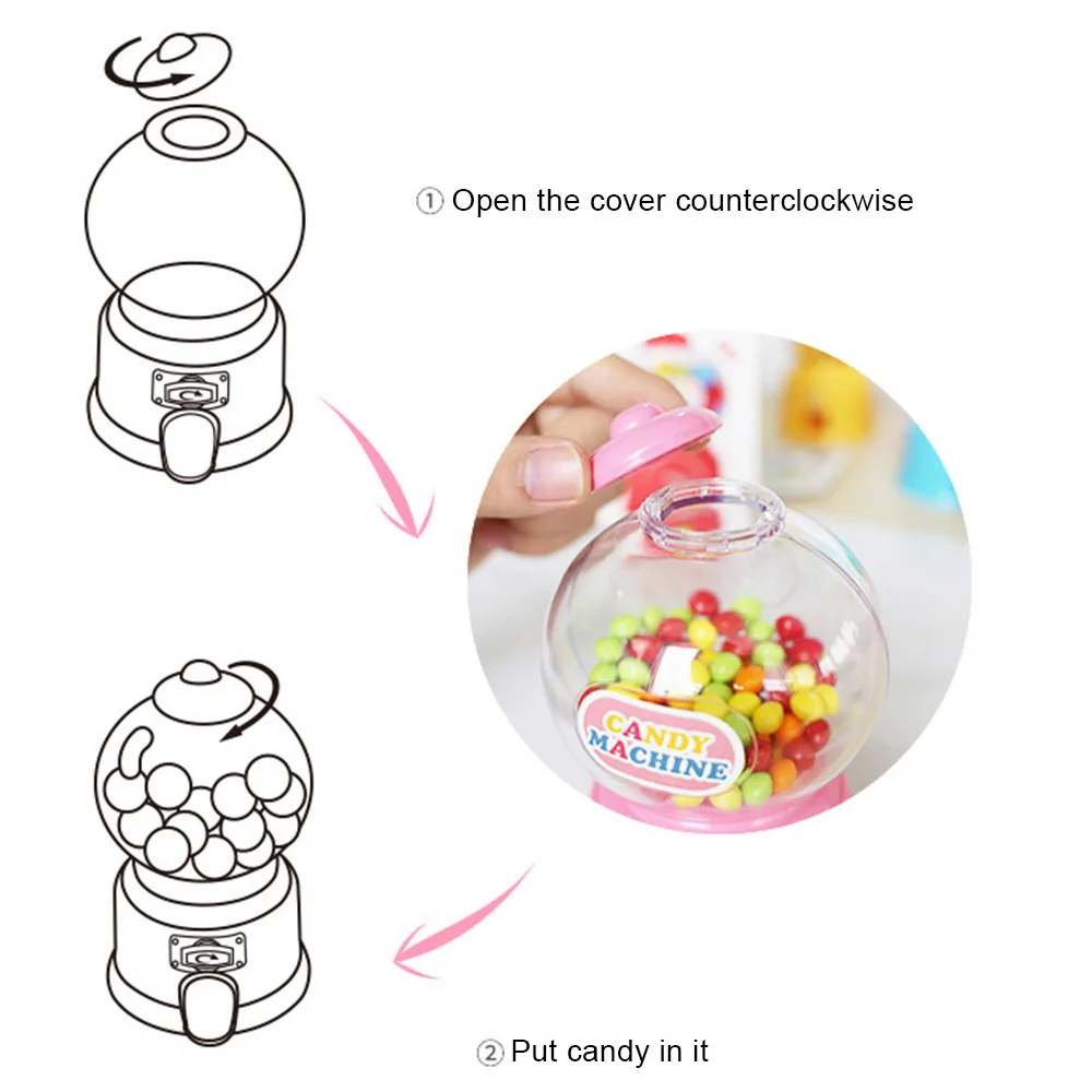 Mini Candy Machine Bubble Gumball Dispenser Coin Bank Kids Play House Toys Cute Sweets Save Money Toys Birthday New Year Gift