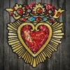 Couronne rouge et dorée brodée, patch d'amour, décoration pour vêtements, trous de réparation, cœur brodé ► Photo 1/5