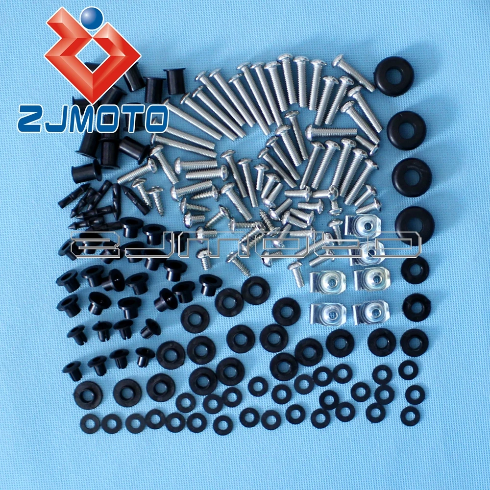 Motorcycle Complete Black Fairing Bolt Kit Body Bolts Screws Kit For