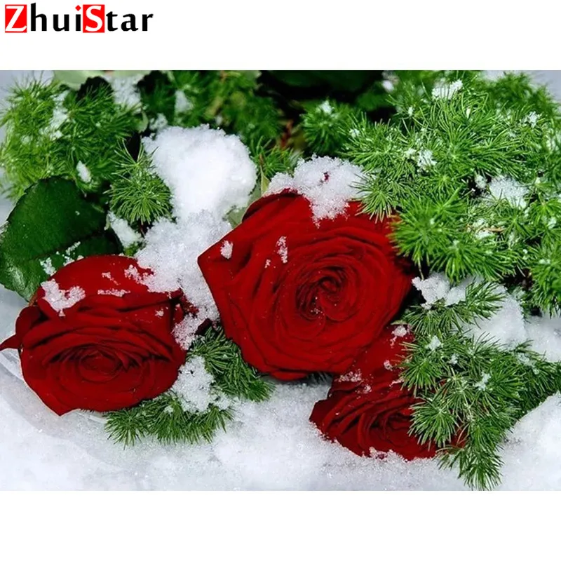 

Diamond Mosaic Flower Christmas DIY Diamond Painting Full Square Diamond New Arrival Home Diamond Embroidery Rose XY1