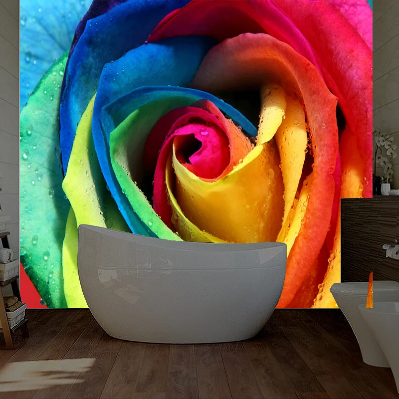 Большие романтические винтажные 3D розовые цветочные обои для 3 d стены гостиной