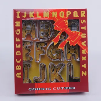 

26 Pcs/lot Extra Large 3d Letter Alphabet Cookie Cutter Set Christmas Kitchen Bakeware Stainless Steel Biscuit Cookie Molds