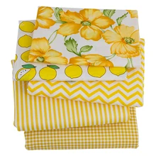 Полосатая хлопковая саржевая ткань, хлопковая ткань с принтом, желтая ткань для шитья детской одежды и постельных принадлежностей, 25*150 см(ярдов), L12