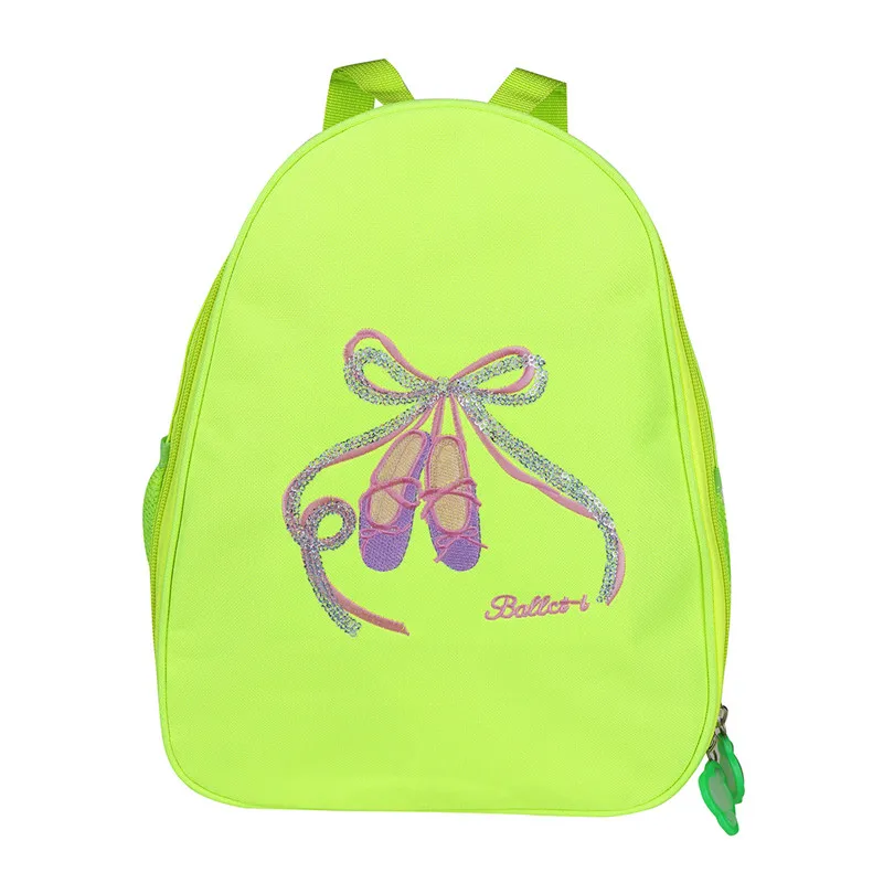 IEFiEL/детский балетный танец для маленьких девочек, рюкзак с носком, вышитая сумка для балетное представление сумки для танцев - Цвет: Green