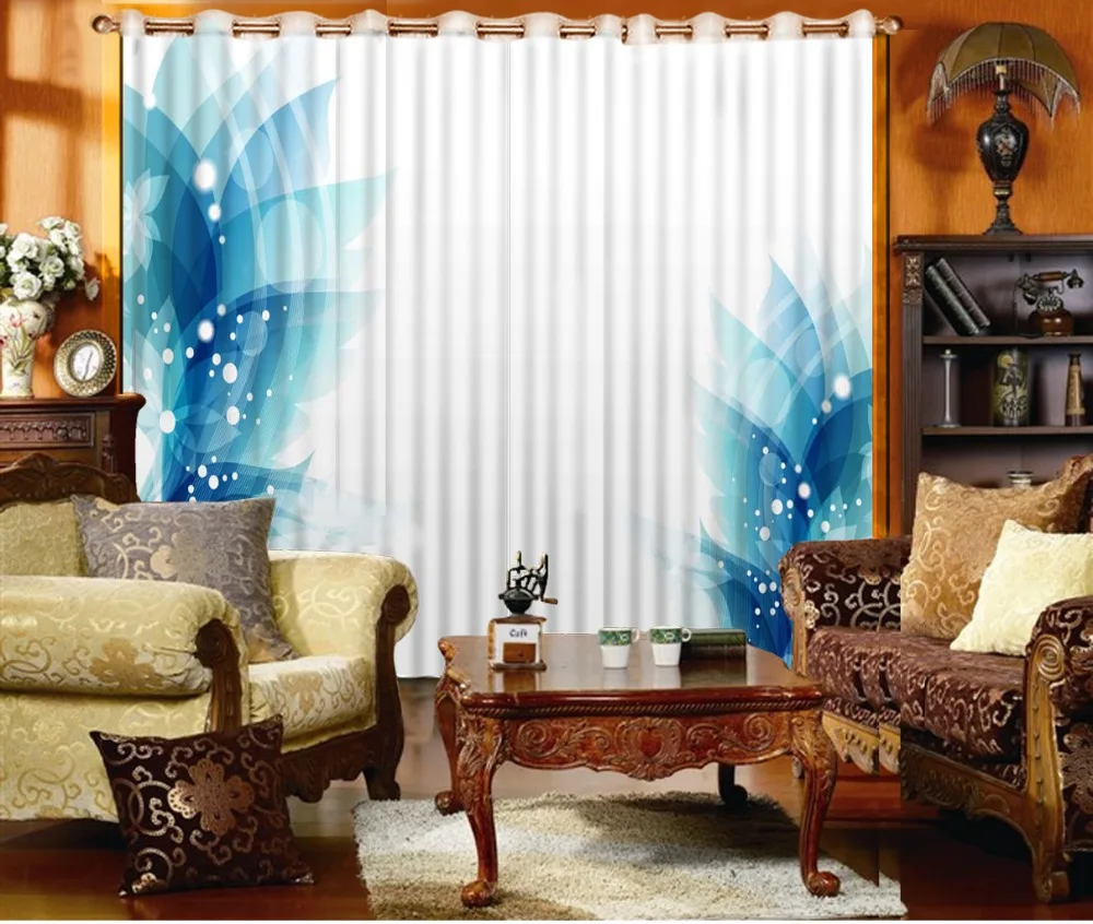 

3D Printing Curtains Room Blackout Cortians Beautiful Full Light Shading Elegant Bedroom Curtains CL-DLM113