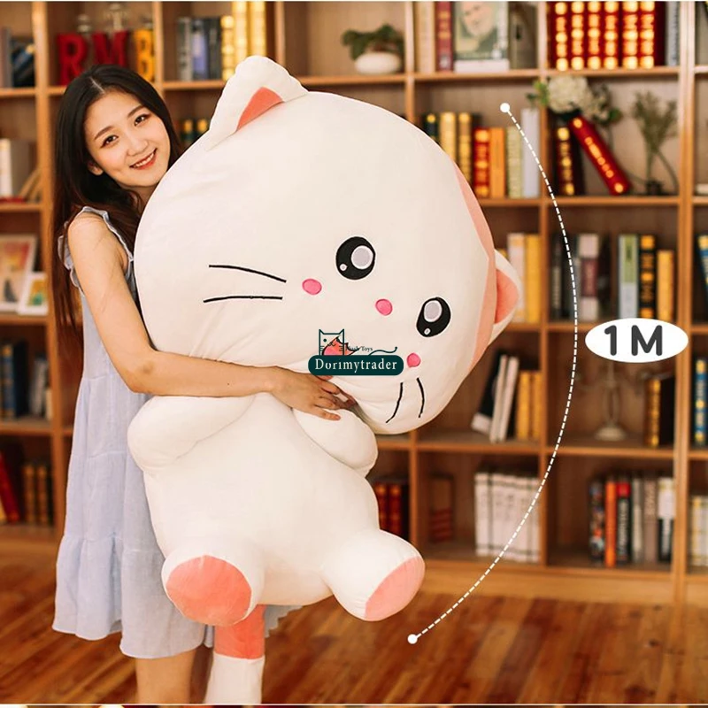 Dorimytrader 100cm Large Pop Lovely Cartoon Cat Plush Toy 39inches Stuffed Anime Cats Doll Animal Pillow Baby Gift DY61609  (9)