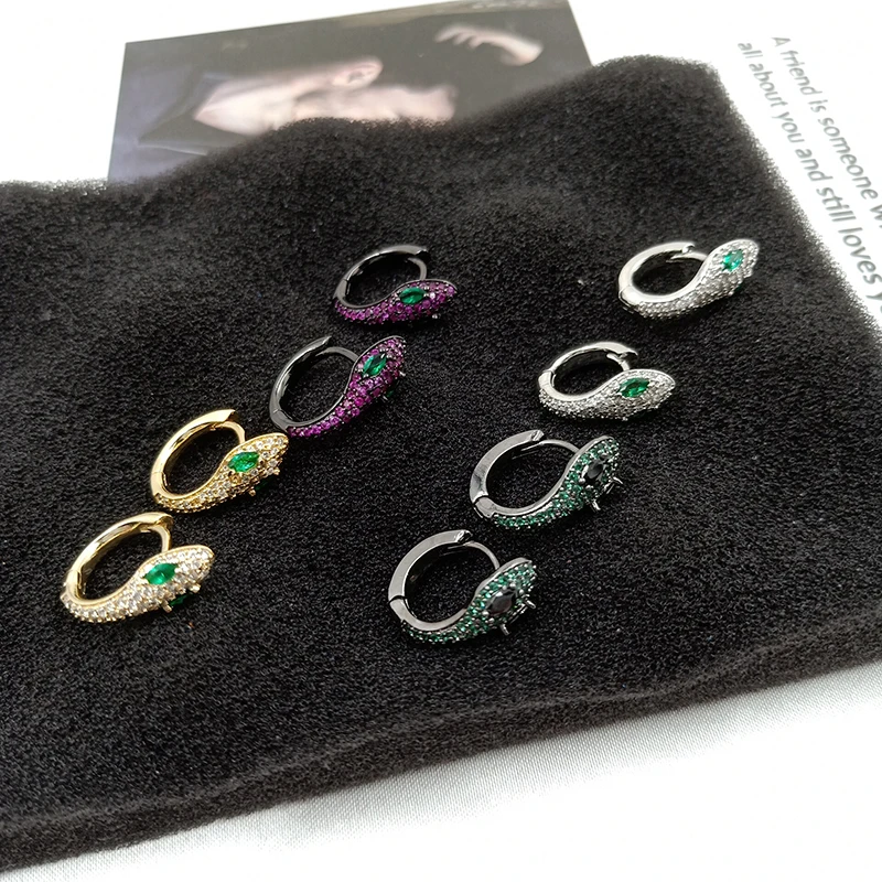 Ciliy Designer Earrings For Women Luxury Geometric Micro Inlay Zircon Snake Earrings Female Casual Trendy Drop Earring F891318FY