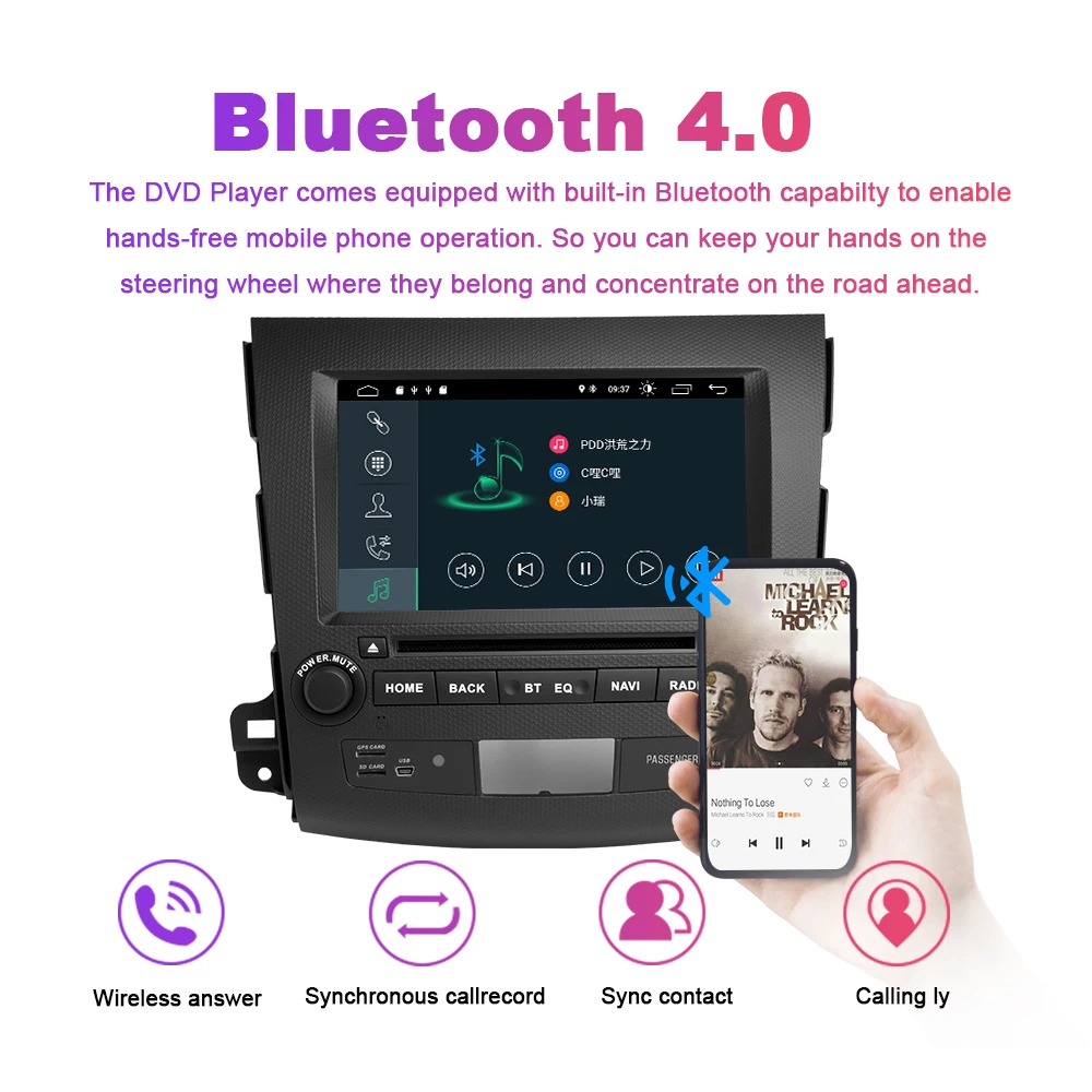 Top Xonrich 2 Din Android 9.0 Car Multimedia Player For Mitsubishi Outlander 2007-2011 AutoRadio GPS Navi DVD Head Unit AudioWifi 4G 5