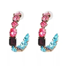 Высокое качество 4 цвета кристалл C-style серьги-гвоздики женские модные ювелирные изделия богемная коллекция Серьги Горячая